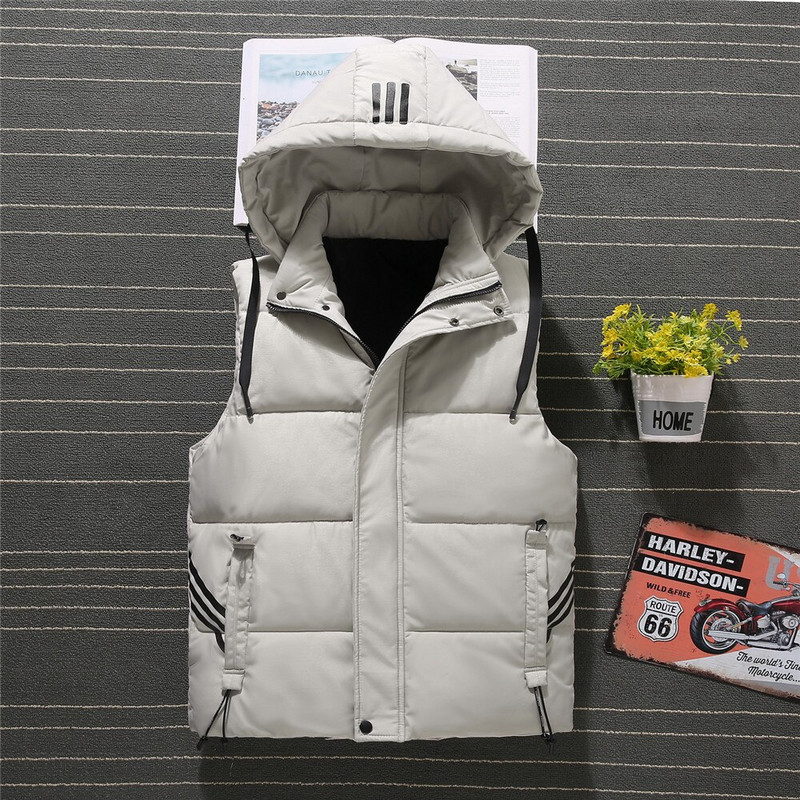 Ziemas jaciņa Plus liela izmēra 7xl cepure noņemama vīriešu jaka kokvilnas odere Bieza Parka pelmeņu jaka bez piedurknēm ceļojumu veste