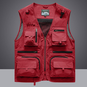 Summer Men Unloading Tactical Vest Coat Casual Ανδρικός Φωτογράφος Γιλέκο Διχτυωτό Εργαλεία Αμάνικο Μπουφάν Εργαλεία Γιλέκο Τσέπης 5XL