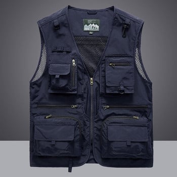 Summer Men Unloading Tactical Vest Coat Casual Ανδρικός Φωτογράφος Γιλέκο Διχτυωτό Εργαλεία Αμάνικο Μπουφάν Εργαλεία Γιλέκο Τσέπης 5XL