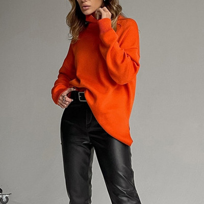 Női garbós pulóver téli őszi vastag meleg női pulóver pulóverek kauzális kötött oversize divatos női pulóverek