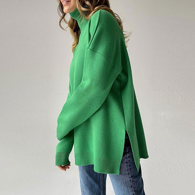 Női garbós pulóver téli őszi vastag meleg női pulóver pulóverek kauzális kötött oversize divatos női pulóverek