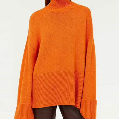 Női garbós pulóver téli őszi vastag meleg női pulóver pulóverek kauzális kötött oversize divatos női pulóverek