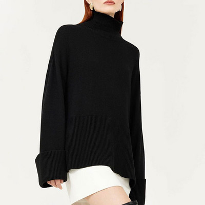 Női garbós pulóver téli őszi vastag meleg női pulóver pulóverek kauzális kötött oversize divatos női pulóverek