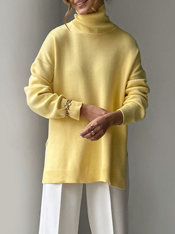 Női garbós pulóver téli őszi vastag meleg női pulóver pulóverek kauzális kötött oversize divatos női pulóverek