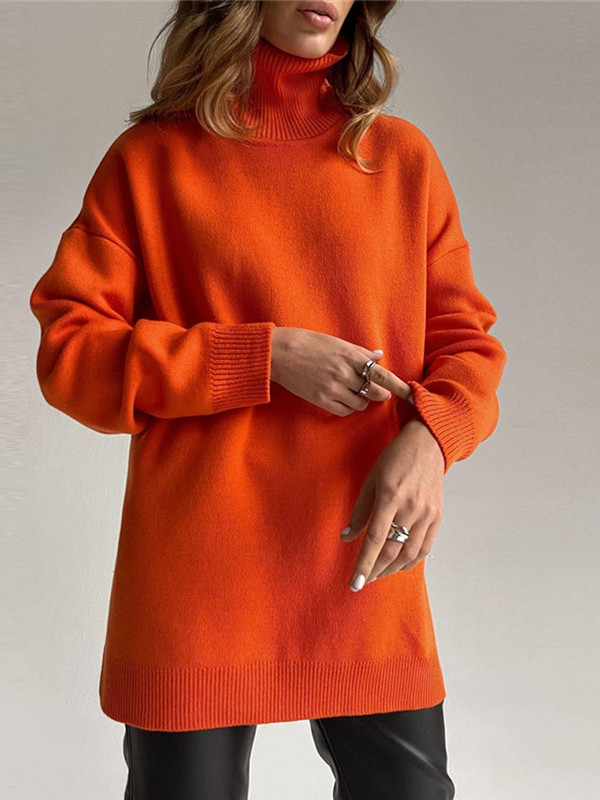 Női garbós pulóver téli őszi vastag meleg női pulóver pulóverek kauzális kötött oversize divatos női pulóverek