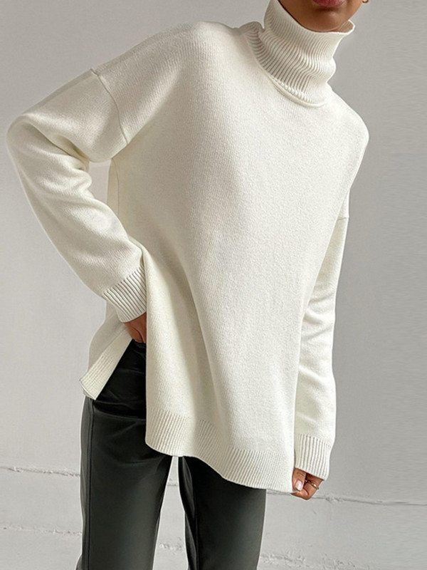 Női garbós pulóver téli őszi vastag meleg női pulóver pulóverek kauzális kötött oversize divatos női pulóverek