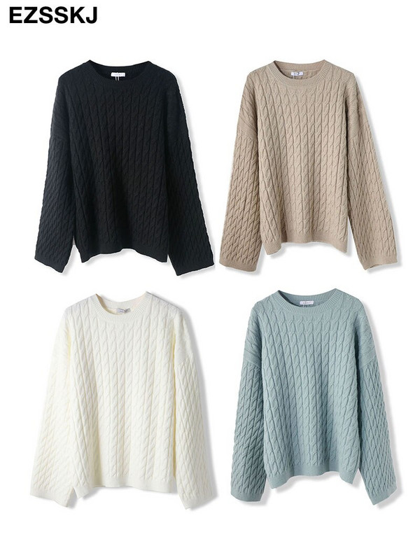 Χοντρό λαιμόκοψη Φθινόπωρο Χειμώνας φαρδύ μανίκι Πουλόβερ πουλόβερ Γυναικεία 2022 φαρδιά πουλόβερ Πουλόβερ γυναικεία πουλόβερ υπερμεγέθη πουλόβερ