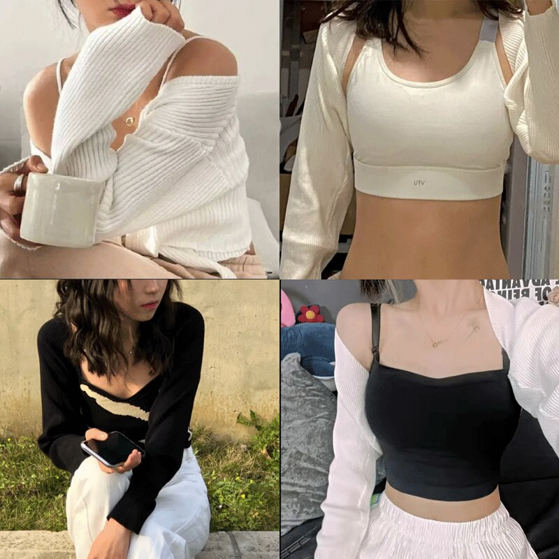 Sieviešu trikotāžas īss šalles jakas vienkrāsains ar garām piedurknēm, brīvi apgriezts trikotāžas augšējais trikotāžas jaka mētelis Y2k korejiešu mētelis ielas apģērbs