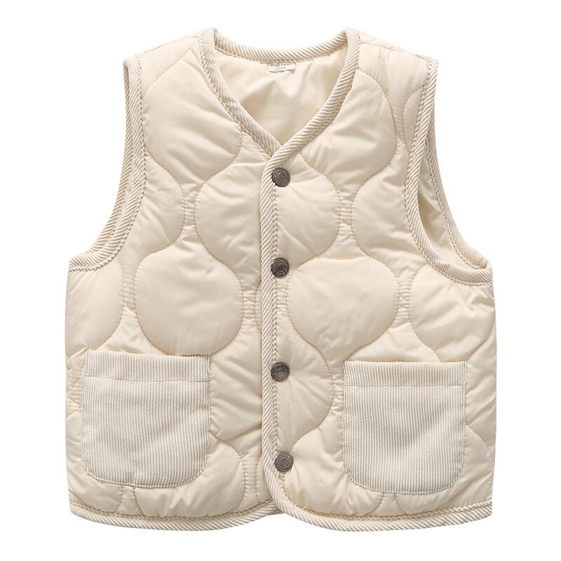 Zīmols ziemas bērnu veste stepēta vienrindu silta polsterēta meiteņu zēnu veste bērnu jakas 2-12 gadiem