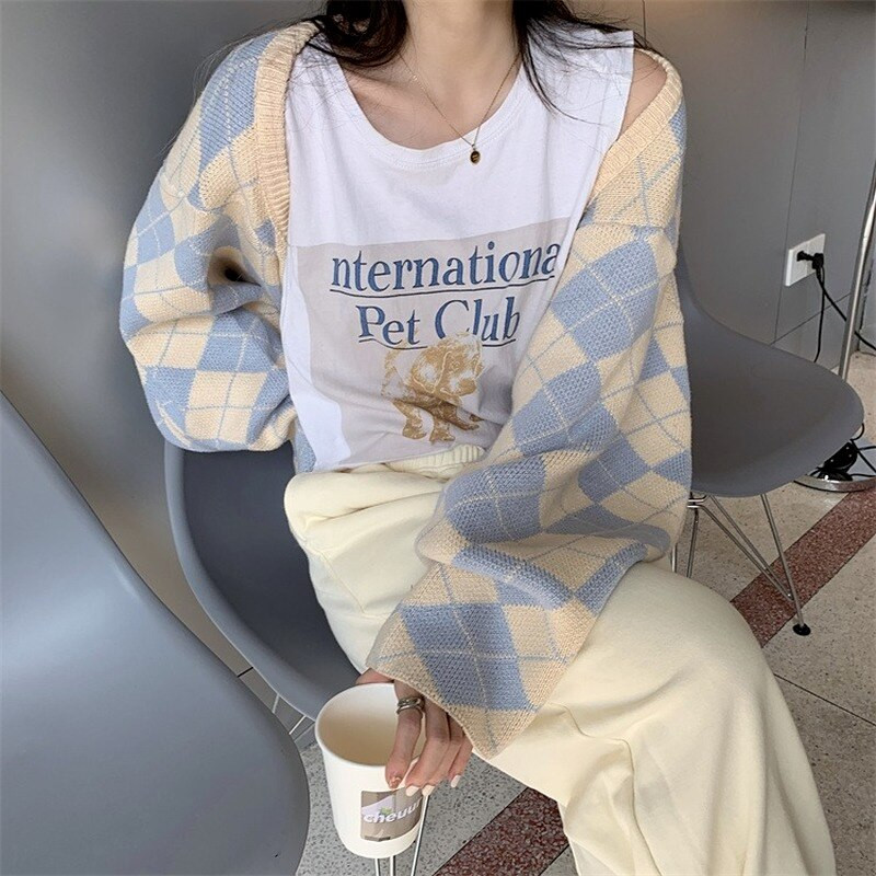 Γυναικείο πουλόβερ Y2k Linge Γυναικείο φθινόπωρο και χειμώνα 2022 Νέα κορεατική έκδοση ρετρό κοντής πλεκτή ζακέτα με χαλαρή εφαρμογή