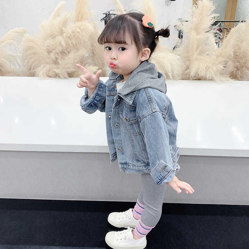 Pavasara džinsa zila džinsa kamuflāža Jauka jaka Liela bērnu modes apģērbi tīnēm meitenēm 3-12 gadi bērniem virsdrēbes mēteļi kapuces