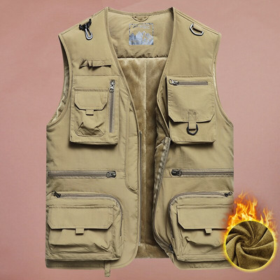 Vairāku kabatu instrumenti plīša silta veste vīriešiem rudens un ziemas āra ātri nožūst alpīnisma un makšķerēšanas fotografēšana brīvi 2022.