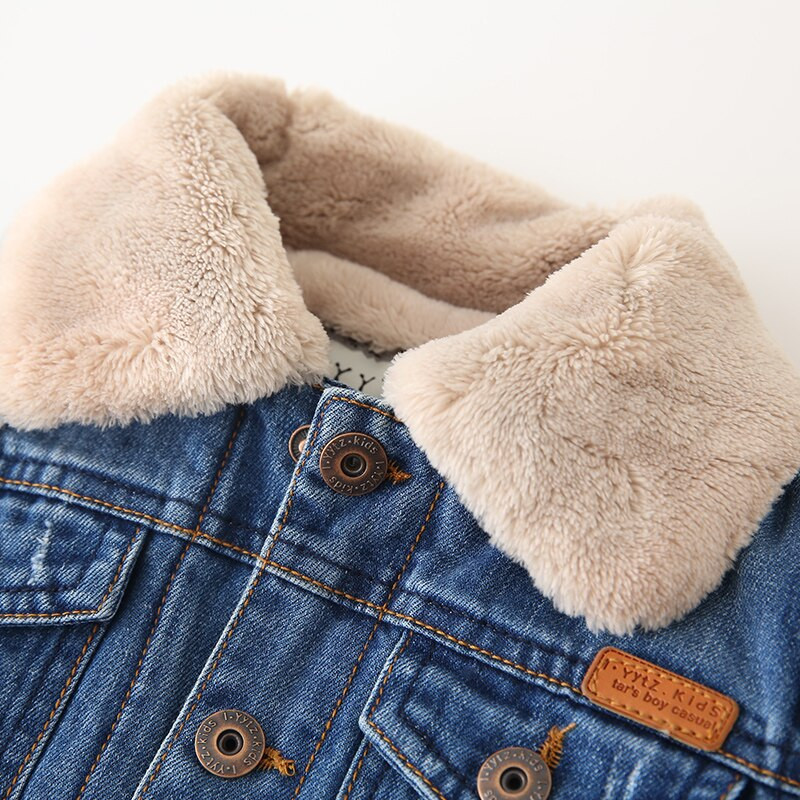 3-14 gadus veci bērni zēni džinsa jakas samta silts mētelis rudens ziema noņemama kapuce bērniem pusaudži džinsi mēteļi virsdrēbes
