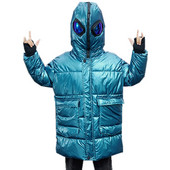 2021-es téli dzseki szemüveggel a kapucniban fiúknak Vízálló fényes gyerekkabát 4-13 éves gyerekeknek tizenéves felsőruházat, meleg Parka