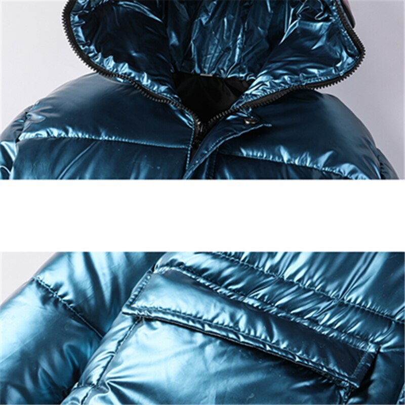 2021-es téli dzseki szemüveggel a kapucniban fiúknak Vízálló fényes gyerekkabát 4-13 éves gyerekeknek tizenéves felsőruházat, meleg Parka