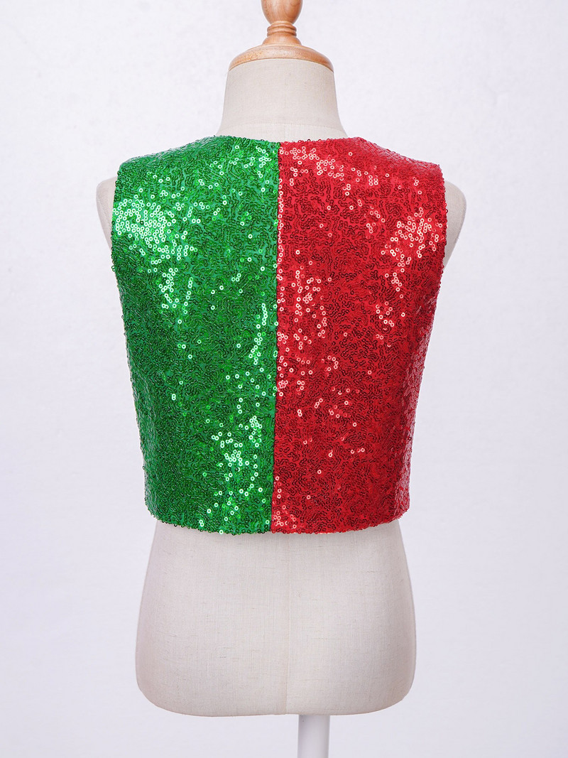 Fiú flitteres karácsonyi mellény Halloween tematikus buli varázscirkusz show Cosplay jelmez kórus jazz táncszínpadi előadó mellény