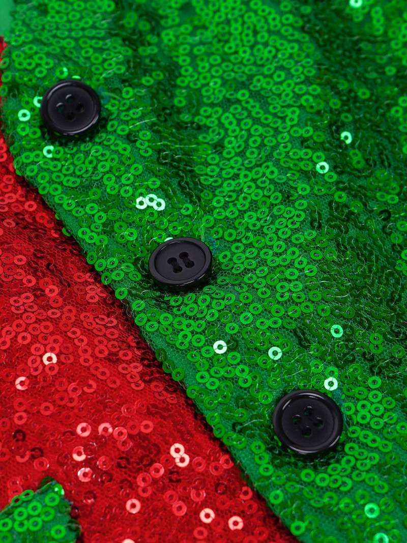 Fiú flitteres karácsonyi mellény Halloween tematikus buli varázscirkusz show Cosplay jelmez kórus jazz táncszínpadi előadó mellény