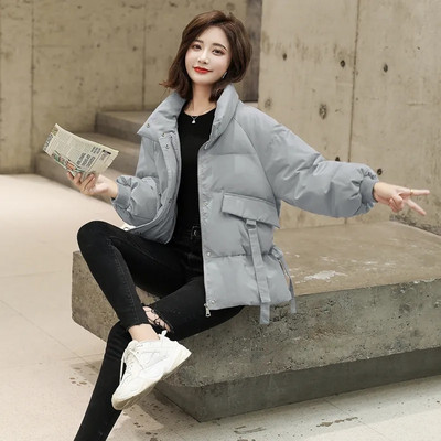 Jauna 2021. gada ziemas sieviešu jaka, bieza, silta bomberjaka, kokvilnas odere, sieviešu mētelis, brīvs, pufīgs parks, liela izmēra virsdrēbes