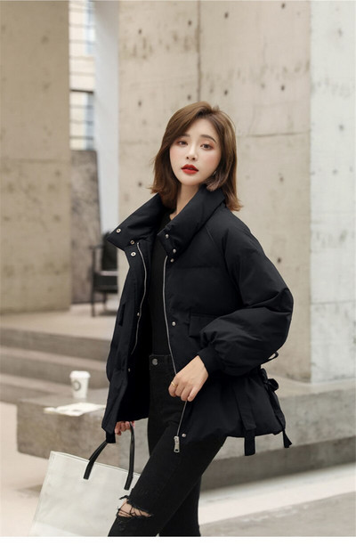 Jauna 2021. gada ziemas sieviešu jaka, bieza, silta bomberjaka, kokvilnas odere, sieviešu mētelis, brīvs, pufīgs parks, liela izmēra virsdrēbes