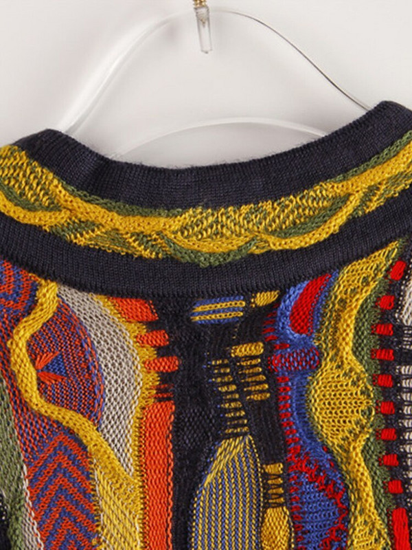 XFPV 2022 jauns rudens modes gadījuma raksturs ar V kakla izgriezumu, garām piedurknēm, brīvs, daudzkrāsains, svītrains, plāns jaciņš, trikotāžas džemperis, sieviete, SM11890