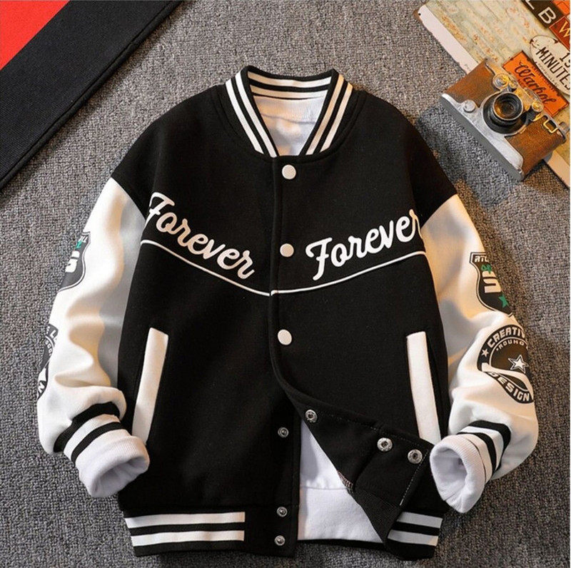 Μόδα μπουφάν μπέιζμπολ για μωρά, άνοιξη φθινόπωρο νήπιο Πράσινο μαύρο γράμμα στάμπα Αθλητικά εξωτερικά ενδύματα 1-6 ετών