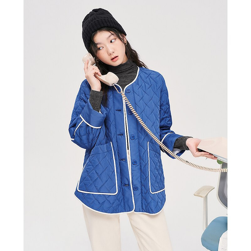 Toyouth sieviešu biezs mētelis, 2022. gada ziemas brīvs, garām piedurknēm, liela kabatas jaka, silta, ērta, zila ikdienas ielas apģērbs