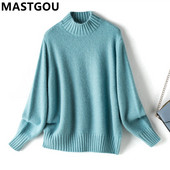 MASTGOU Augstas kvalitātes kašmira silts sieviešu ziemas džemperis Modes trikotāžas brīvs džemperis rudens sieviešu vilnas džemperis