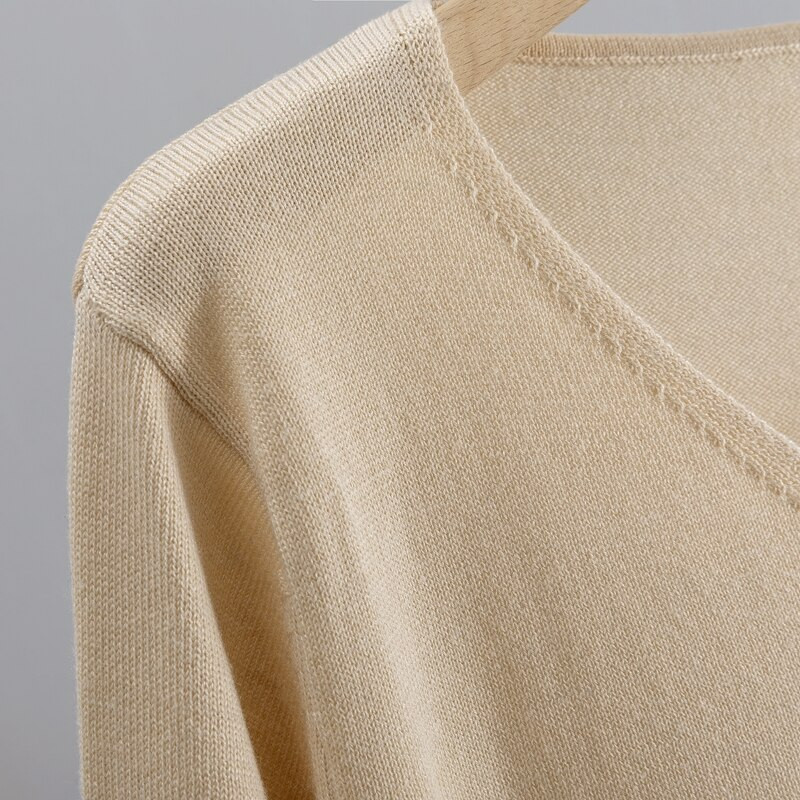 GIGOGOU Candy Color Sieviešu džemperi Rudens Ziemas V kakla sieviešu džemperi Džemperi ar garām piedurknēm Sieviešu džemperi Top Pull Femme