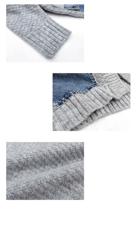 Πλεκτό τζιν με ραφές Γυναικείο παλτό χειμωνιάτικο ριχτό μανίκι νυχτερίδα Ζακέτα Φαρδύ μονό στήθος πουλόβερ 2021