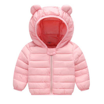Зимно топло яке за момчета и момичета Есенни палта с качулка Бебешки пухени якета Детски връхни дрехи Детски дрехи 1-5 години