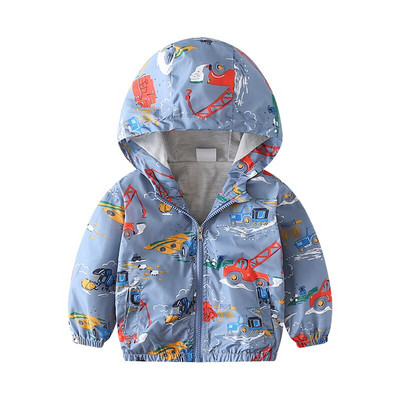 Νέα καλοκαιρινά και φθινοπωρινά παιδικά μπουφάν Casual παιδικά εξωτερικά ενδύματα/παλτό με κουκούλα 1-7T Μπλε και Λευκό Μπουφάν για αγόρια CQ03