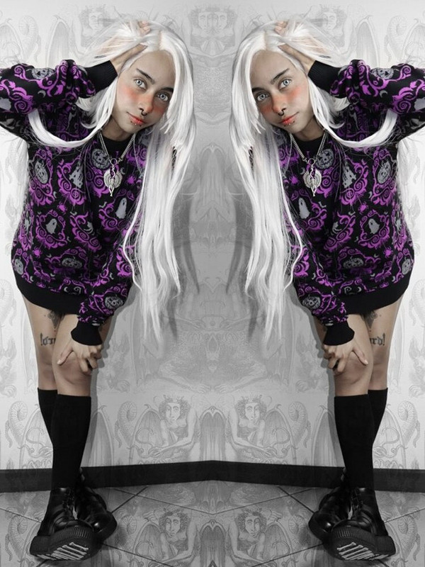 Yangelo Gothic Helovīna sieviešu džemperis ar apaļu kakla ķirbju rakstu, vaļīgām garām piedurknēm silts rudens un ziemas ielas Y2K džemperis