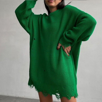 Μακρυμάνικο Μίνι Πουλόβερ Γυναικείο Πράσινο Γυναικείο Casual Φαρδύ Φθινοπωρινό Ρούχα Πλεκτό Κοντό Χειμερινό Γυναικείο Φόρεμα 2021