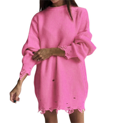 Μακρυμάνικο Μίνι Πουλόβερ Γυναικείο Πράσινο Γυναικείο Casual Φαρδύ Φθινοπωρινό Ρούχα Πλεκτό Κοντό Χειμερινό Γυναικείο Φόρεμα 2021