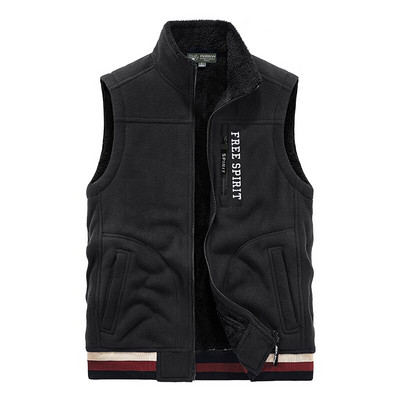 Muški topli prsluk od debljeg flisa, jesen 2021., nova modna ležerna vesta, muški kaput, zimski visokokvalitetni, muški prsluk velike veličine S-5Xl