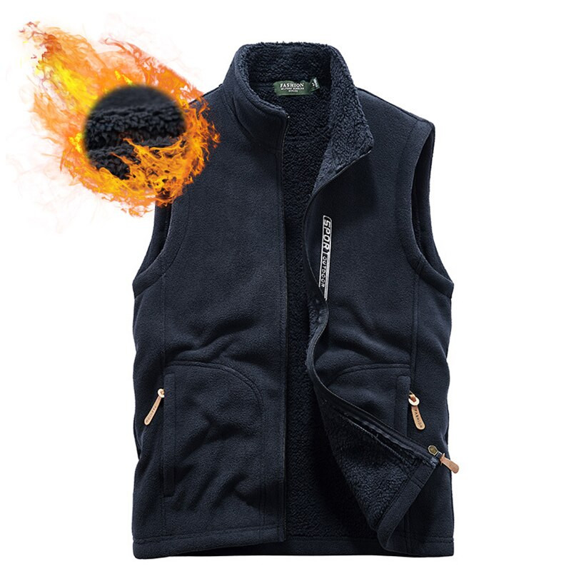 Muški topli prsluk od debljeg flisa, jesen 2021., nova modna ležerna vesta, muški kaput, zimski visokokvalitetni, muški prsluk velike veličine S-5Xl