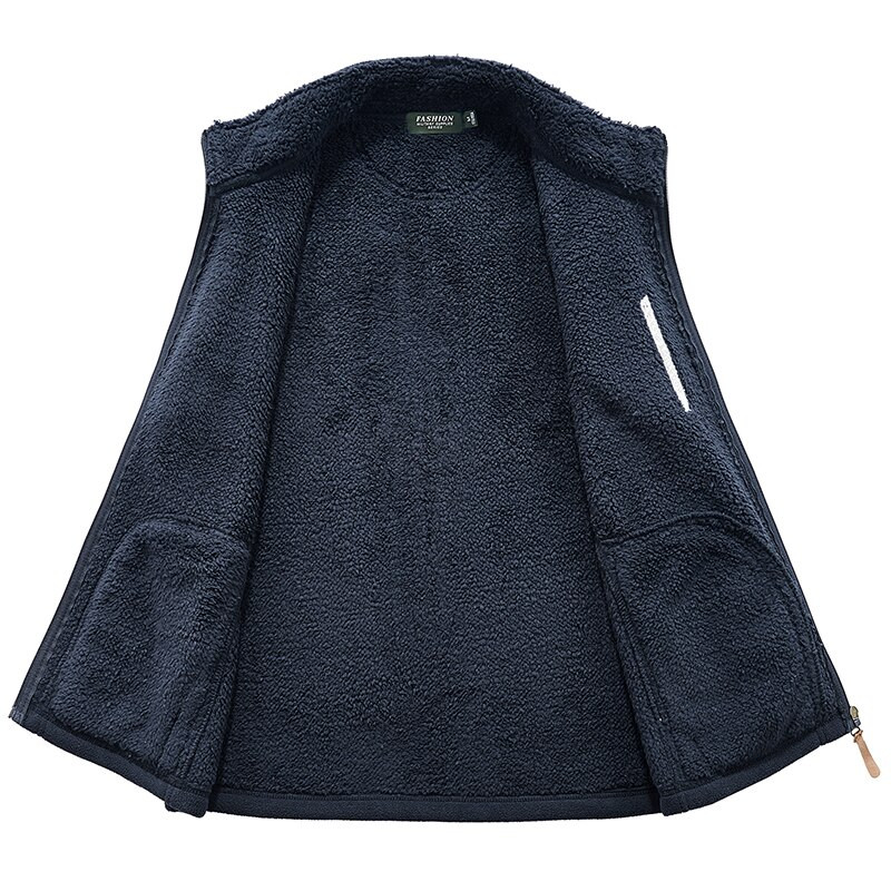 Muški topli prsluk od debljeg flisa, jesen 2021., nova modna ležerna vesta, muški kaput, zimski visokokvalitetni, muški prsluk velike veličine S-5Xl