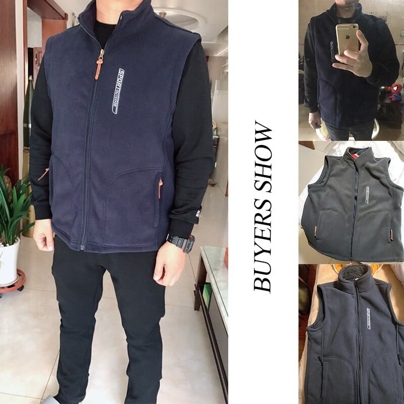 Muški topli prsluk od debljeg flisa, jesen 2021., nova modna ležerna vesta, muški kaput, zimski visokokvalitetni, muški prsluk velike veličine S-5Xl