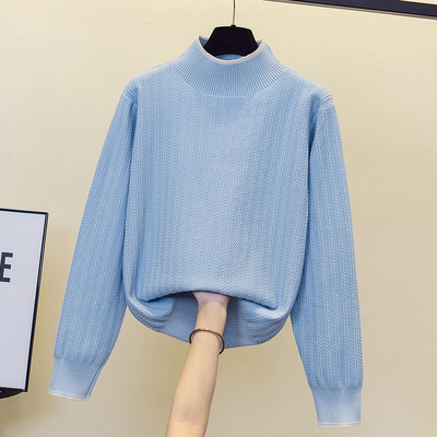 Rudens ziema sievietes Ziedu izšuvumi džemperis brīvs ikdienišķs garš Piedurknēm volānu apkakle Patchwork Spring Lielizmēra pulovers