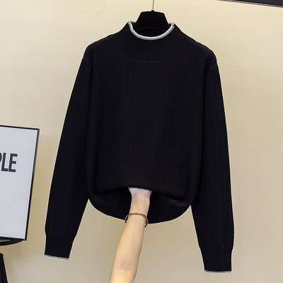 Rudens ziema sievietes Ziedu izšuvumi džemperis brīvs ikdienišķs garš Piedurknēm volānu apkakle Patchwork Spring Lielizmēra pulovers