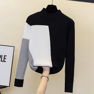 Rudens ziema sievietes Ziedu izšuvumi džemperis brīvs ikdienišķs garš Piedurknēm volānu apkakle Patchwork Spring Lielizmēra pulovers