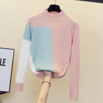 Rudens ziema sievietes Ziedu izšuvumi džemperis brīvs ikdienišķs garš Piedurknēm volānu apkakle Patchwork Spring Lielizmēra pulovers