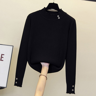 Rudens ziema sievietes Ziedu izšuvumi džemperis brīvs ikdienišķs garš Piedurknēm volānu apkakle Patchwork Spring Lielizmēra pulovers