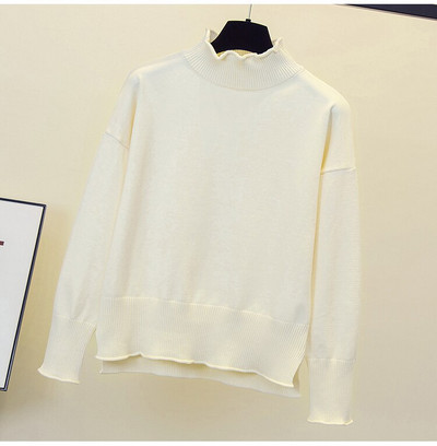 Rudens ziema sievietes Ziedu izšuvumi džemperis brīvs ikdienišķs garš Piedurknēm volānu apkakle Patchwork Spring Lielizmēra pulovers