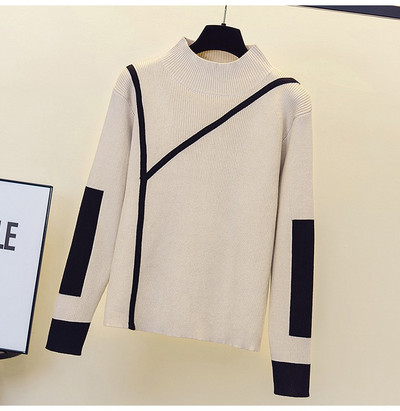 Rudens ziema sievietes Ziedu izšuvumi džemperis brīvs ikdienišķs garš Piedurknēm volānu apkakle Patchwork Spring Lielizmēra pulovers