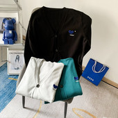 Korejska verzija visokokvalitetnog pletenog džempera za muškarce i žene široki gornji kaput s ljubavnim vezom za par s V-izrezom