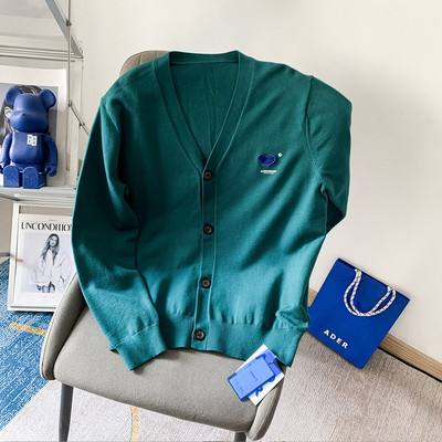 Korejska verzija visokokvalitetnog pletenog džempera za muškarce i žene široki gornji kaput s ljubavnim vezom za par s V-izrezom