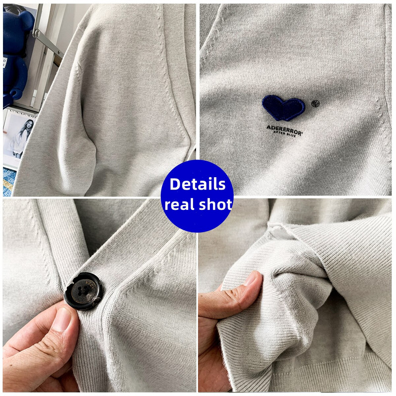 Korejska verzija visokokvalitetnog pletenog džempera za muškarce i žene široki gornji kaput s ljubavnim vezom za par s V-izrezom