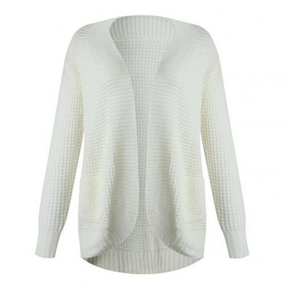 Νέα φθινοπωρινή χειμερινή μακρυμάνικη πλεκτή ζακέτα Γυναικεία αφράτη πουλόβερ με πανωφόρι τσέπη Παλτό Γυναικείο τζάκετ Κορεατικό βασικό πουλόβερ μαύρο