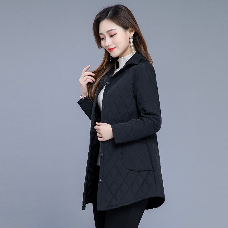 Naiste sügis- ja talvine kerge puuvillane õhuke tepitud jope Sügistalvine soe pikkade varrukatega jakk Uus rasedate puuvillane mantel